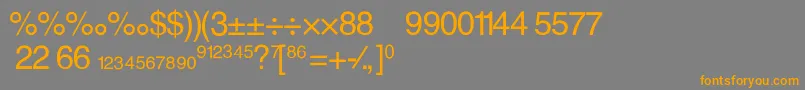 フォントAlexFractionNormal – オレンジの文字は灰色の背景にあります。