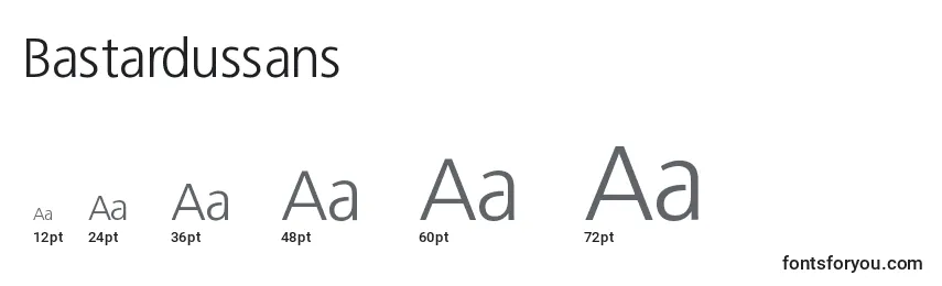 Размеры шрифта Bastardussans