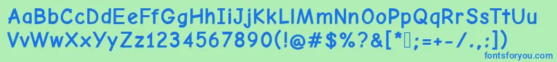 ComicNeueAngularBold Font – Blue Fonts on Green Background