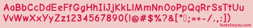 ComicNeueAngularBold Font – Red Fonts on Pink Background