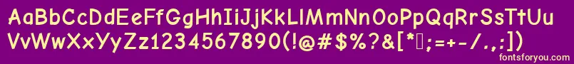 ComicNeueAngularBold Font – Yellow Fonts on Purple Background