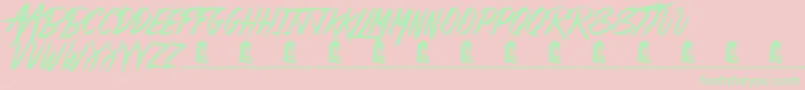 MegaTeam Font – Green Fonts on Pink Background