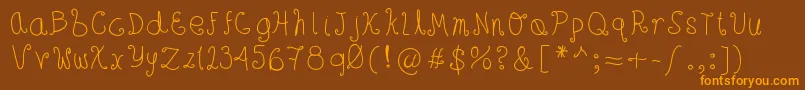 Hsfhoneywind Font – Orange Fonts on Brown Background