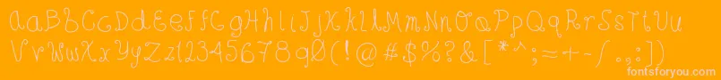 Hsfhoneywind-Schriftart – Rosa Schriften auf orangefarbenem Hintergrund