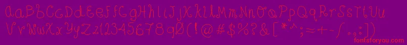 Hsfhoneywind-Schriftart – Rote Schriften auf violettem Hintergrund