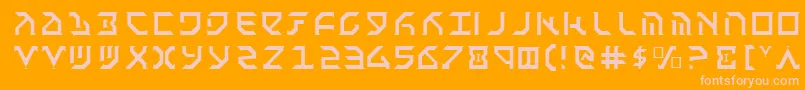 FantazianLight-fontti – vaaleanpunaiset fontit oranssilla taustalla