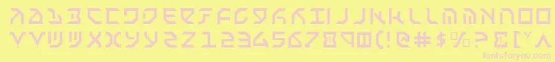 フォントFantazianLight – ピンクのフォント、黄色の背景