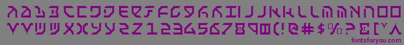 フォントFantazianLight – 紫色のフォント、灰色の背景
