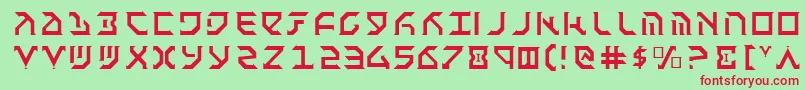 FantazianLight-Schriftart – Rote Schriften auf grünem Hintergrund