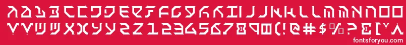 FantazianLight-Schriftart – Weiße Schriften auf rotem Hintergrund