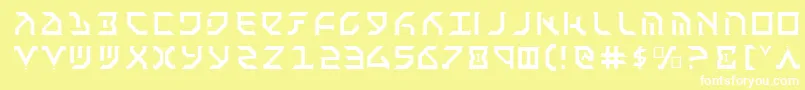 フォントFantazianLight – 黄色い背景に白い文字