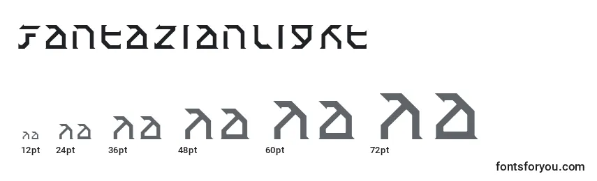 Размеры шрифта FantazianLight