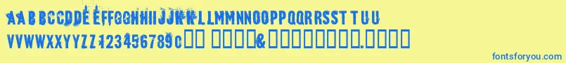 Bluebaby Font – Blue Fonts on Yellow Background