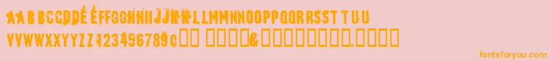 Bluebaby-Schriftart – Orangefarbene Schriften auf rosa Hintergrund