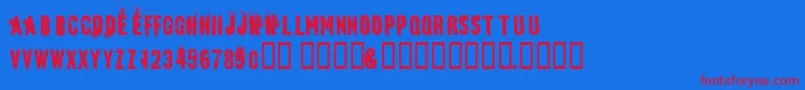 Bluebaby Font – Red Fonts on Blue Background