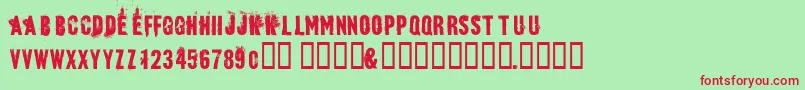 Bluebaby Font – Red Fonts on Green Background