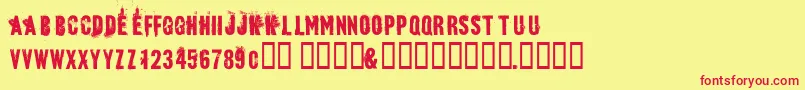 Bluebaby Font – Red Fonts on Yellow Background