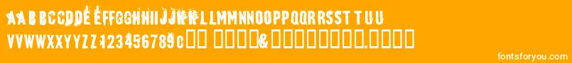 Bluebaby Font – White Fonts on Orange Background