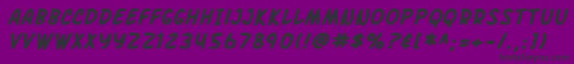 SfArchRivalBoldItalic Font – Black Fonts on Purple Background