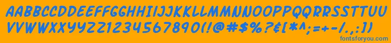 SfArchRivalBoldItalic Font – Blue Fonts on Orange Background