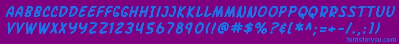 SfArchRivalBoldItalic Font – Blue Fonts on Purple Background