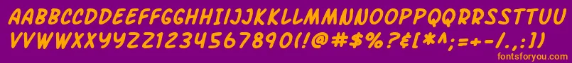 SfArchRivalBoldItalic Font – Orange Fonts on Purple Background