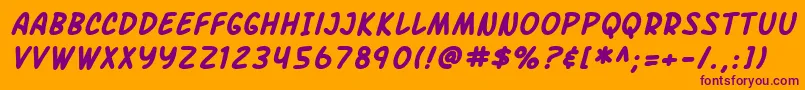 SfArchRivalBoldItalic Font – Purple Fonts on Orange Background