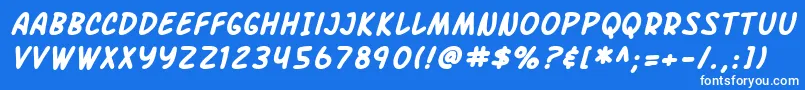 フォントSfArchRivalBoldItalic – 青い背景に白い文字