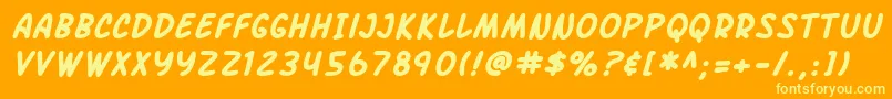 SfArchRivalBoldItalic Font – Yellow Fonts on Orange Background