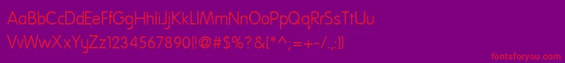 Nationff-Schriftart – Rote Schriften auf violettem Hintergrund