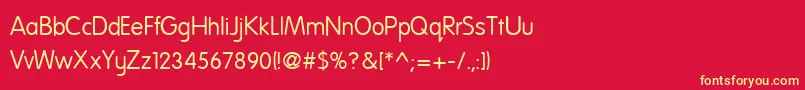 フォントNationff – 黄色の文字、赤い背景