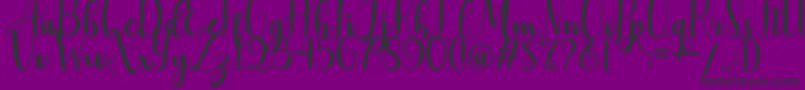 AdreenascriptDemo-Schriftart – Schwarze Schriften auf violettem Hintergrund