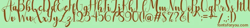 AdreenascriptDemo Font – Brown Fonts on Green Background