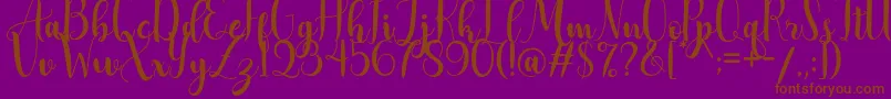 AdreenascriptDemo Font – Brown Fonts on Purple Background