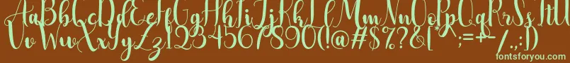 AdreenascriptDemo Font – Green Fonts on Brown Background