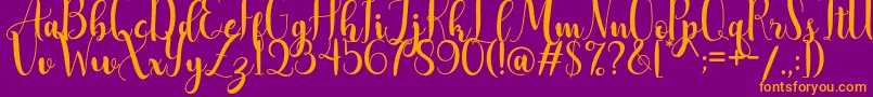 AdreenascriptDemo Font – Orange Fonts on Purple Background