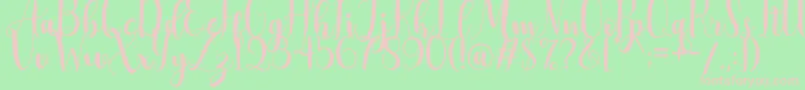 AdreenascriptDemo Font – Pink Fonts on Green Background