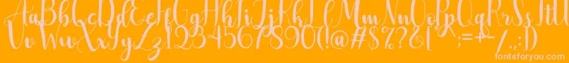 AdreenascriptDemo Font – Pink Fonts on Orange Background