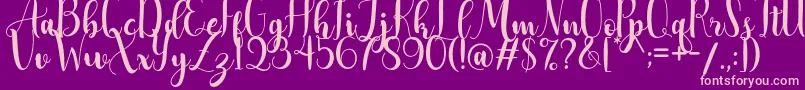AdreenascriptDemo Font – Pink Fonts on Purple Background