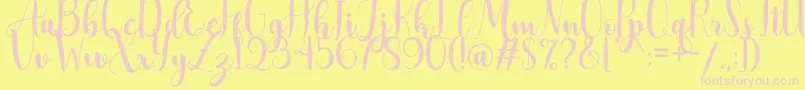 AdreenascriptDemo Font – Pink Fonts on Yellow Background