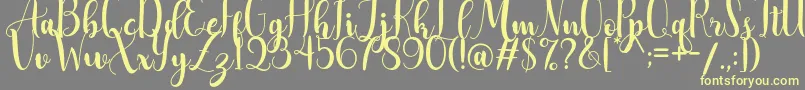 AdreenascriptDemo Font – Yellow Fonts on Gray Background