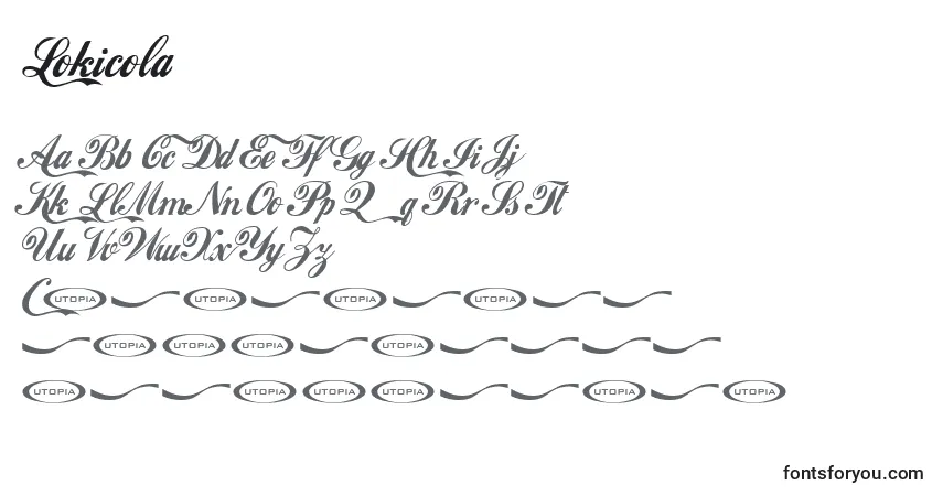 Schriftart Lokicola – Alphabet, Zahlen, spezielle Symbole