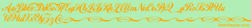 Lokicola Font – Orange Fonts on Green Background