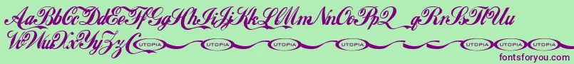 Lokicola Font – Purple Fonts on Green Background