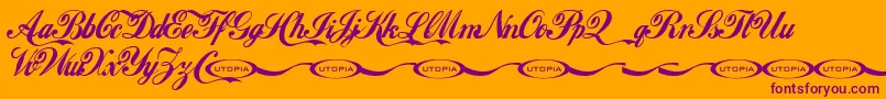 Police Lokicola – polices violettes sur fond orange