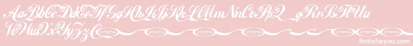 Lokicola-Schriftart – Weiße Schriften auf rosa Hintergrund