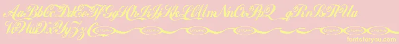 Lokicola Font – Yellow Fonts on Pink Background