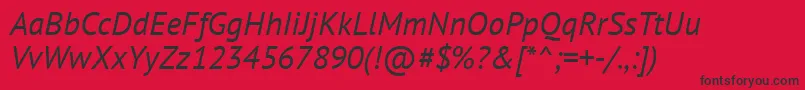 PtSansItalic Font – Black Fonts on Red Background