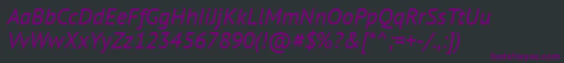 Шрифт PtSansItalic – фиолетовые шрифты на чёрном фоне