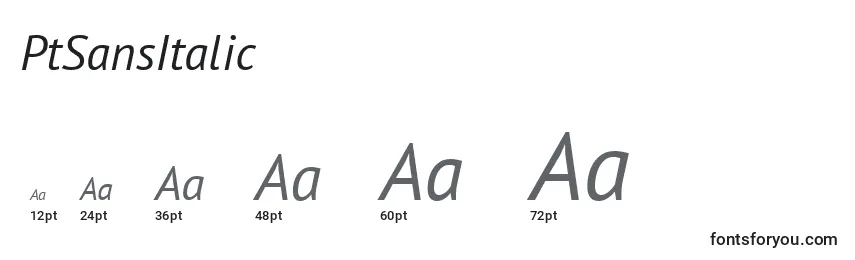PtSansItalic Font Sizes